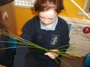 St Brigid's Day making crosses