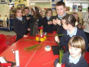 Miss Quinn's class making crosses